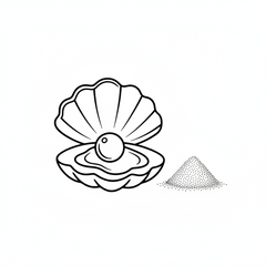 Illustration of an open shell with a pearl