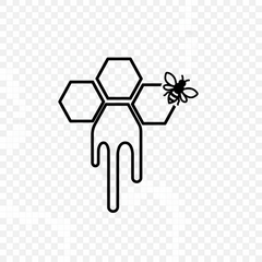 Black line art of a honeycomb
