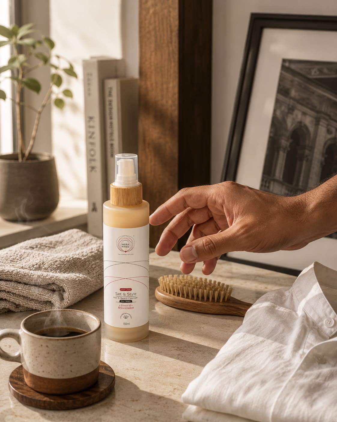 MERAKKEE Hair & Beard Cleanser for Men — men grooming ritual lifestyle — Set & Style premium India UAE