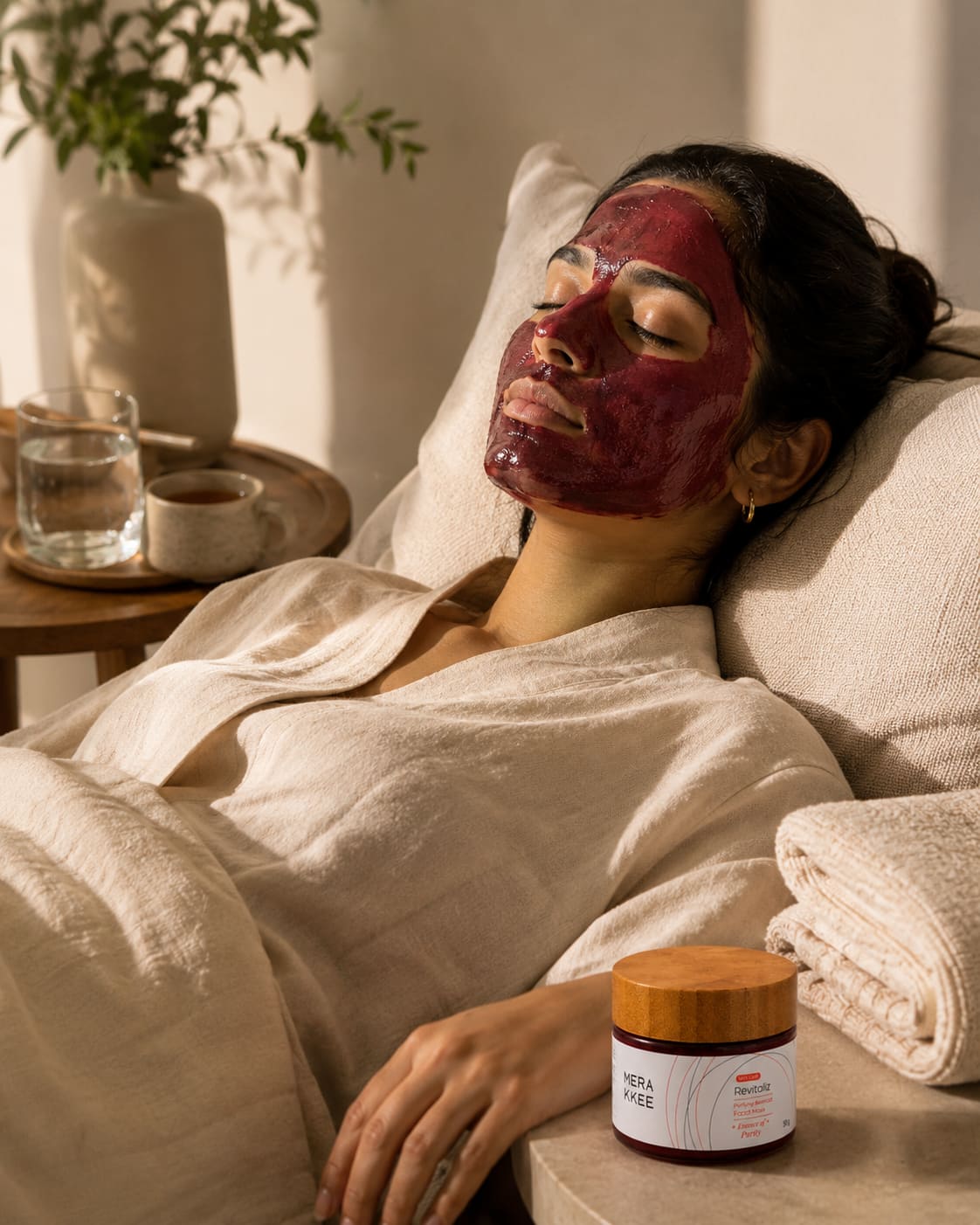 MERAKKEE Purifying Beetroot Facial Mask — weekend facial self-care ritual lifestyle — Revitaliz premium India UAE