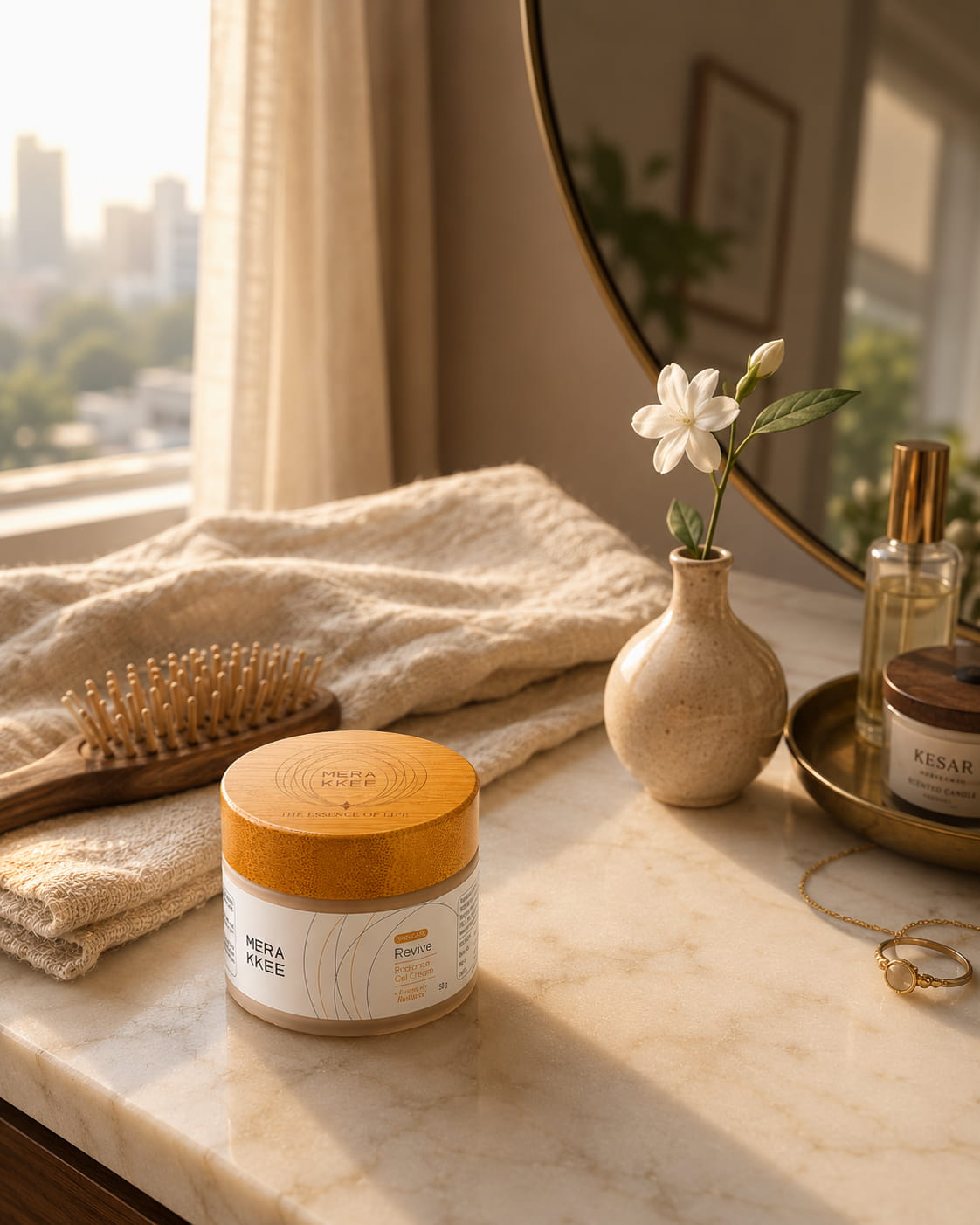 MERAKKEE Radiance Gel Cream — radiance moisturiser ritual lifestyle — Revive premium clean beauty India UAE