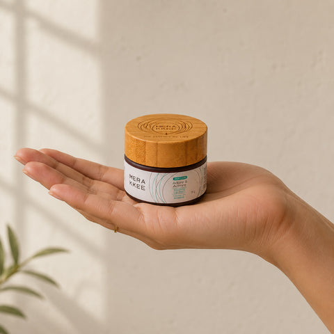 MERAKKEE Soothing Lip Balm 15g — tube held in hand size reference — Adore & Admire Sensitivity India