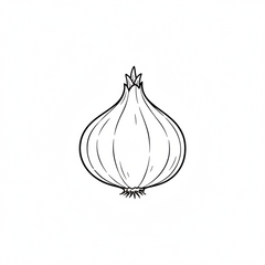 Black line drawing of an onion
