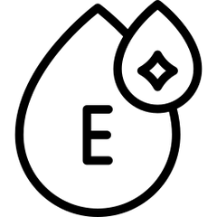 Black and white icon of a droplet with a diamond